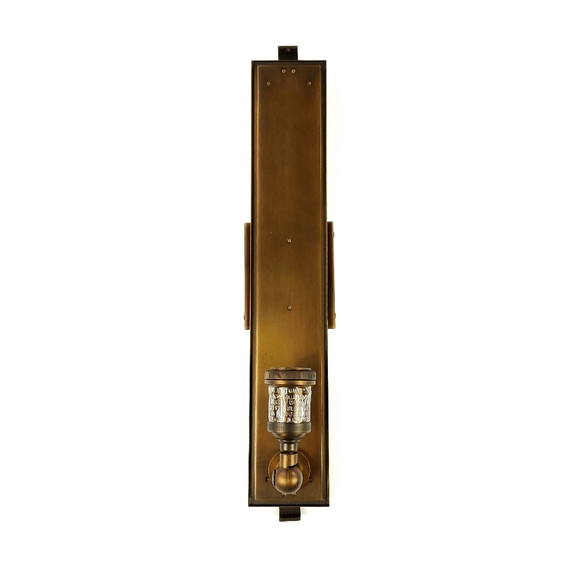 Restoration Hardware Bronze Wall Sconce Milk Glass - Picture 3 of 9